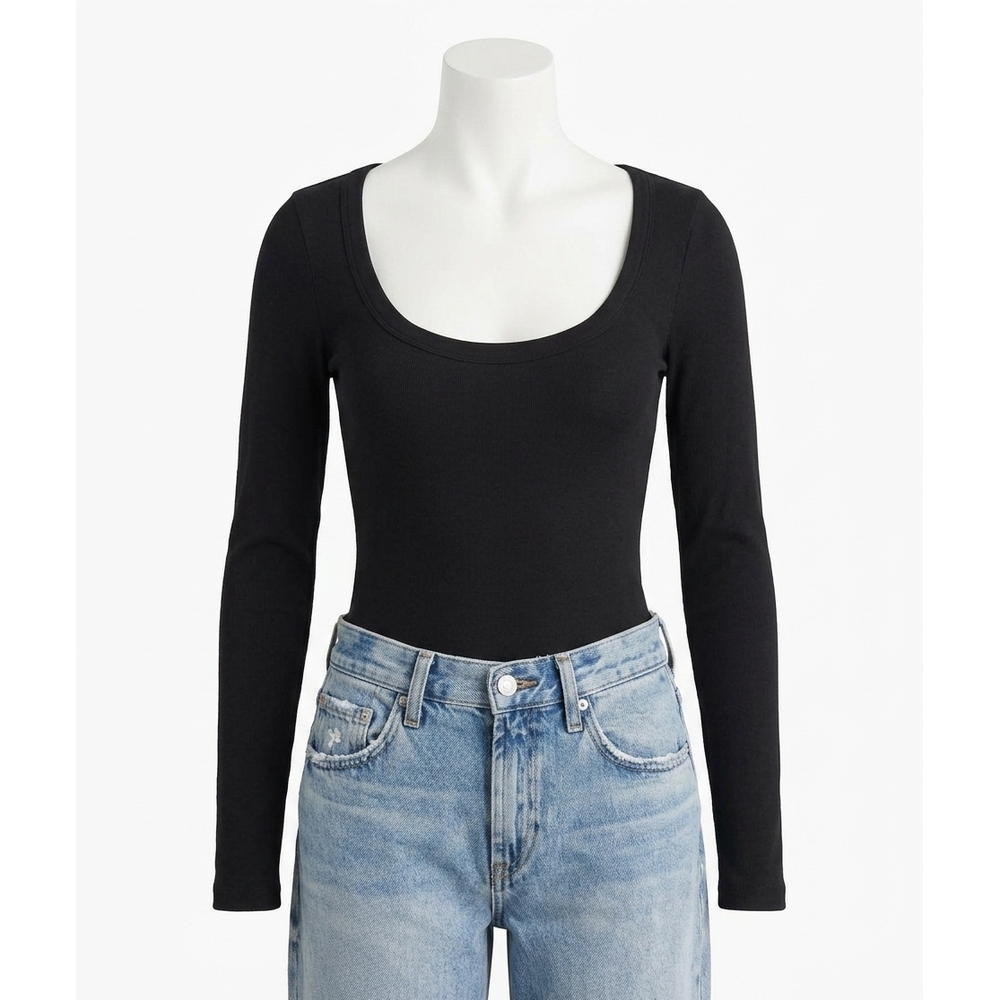 NEW Z SUPPLY second skin scoop neck top in black